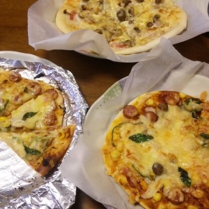 ピザ美味しくいただきました☆モチモチピザ大好きです！いつも素敵なレシピありがとうございます(*^o^*)